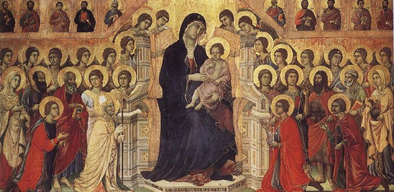 unknow artist Throne of the Virgin and Child with Saints oil painting picture